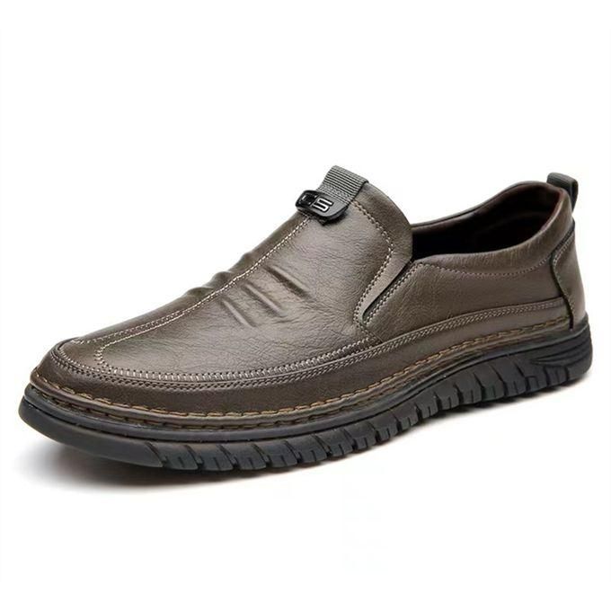 Luxury Leather Shoes Retro Men's Shoes With Convenient Foot Shoes(Tan)