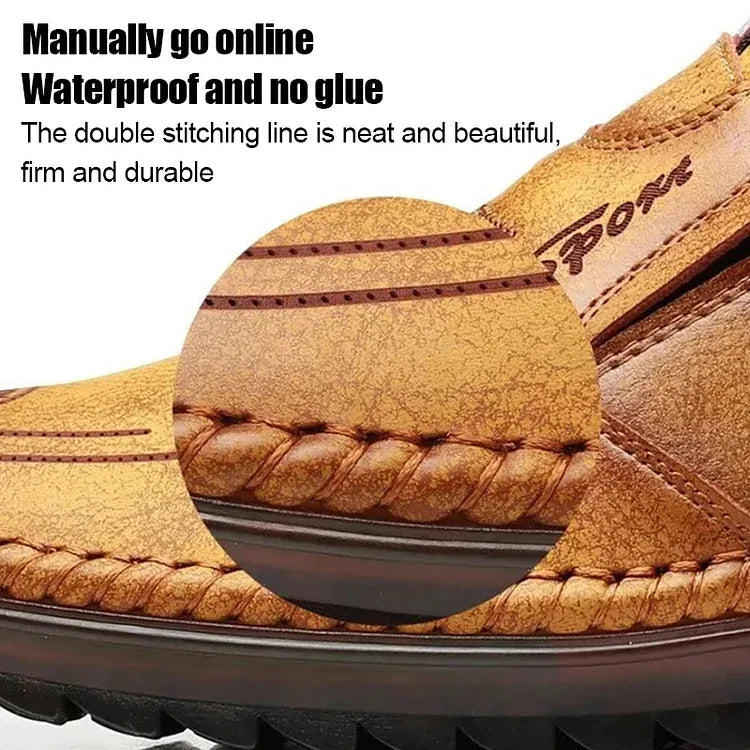 Men's soft sole stitched breathable casual Loafer shoes(Tan Brown)